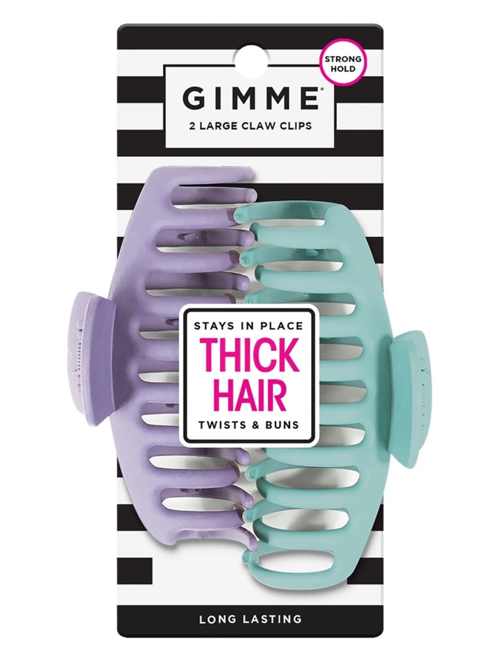 NWT GIMME's 2-pack of Classic Claw Clip, Purple & Turquoise